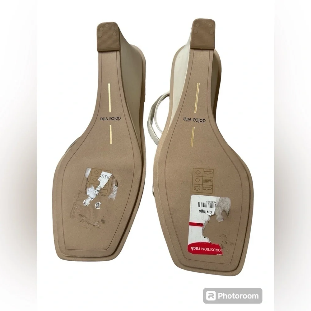 Dolce Vita Gemini Ankle Strap wedge sandal 12M‎ Ivory leather
